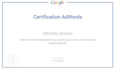 certification google adwords fred devaux